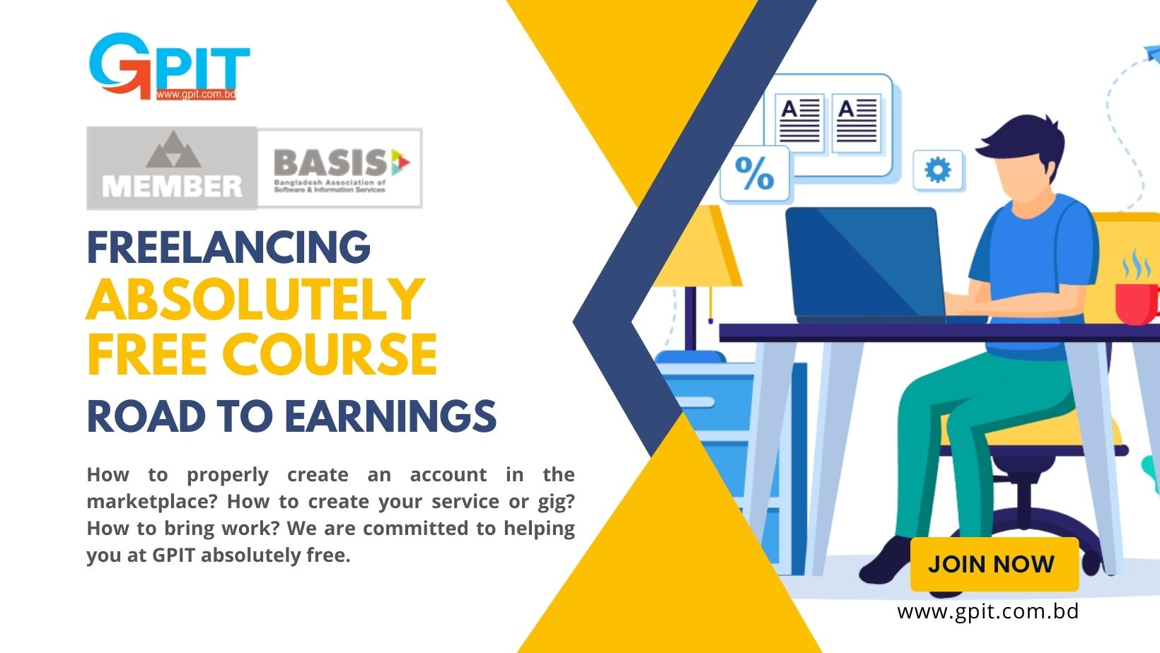 Freelancing Free Course- Road to Earnings- Cell: 01611536464